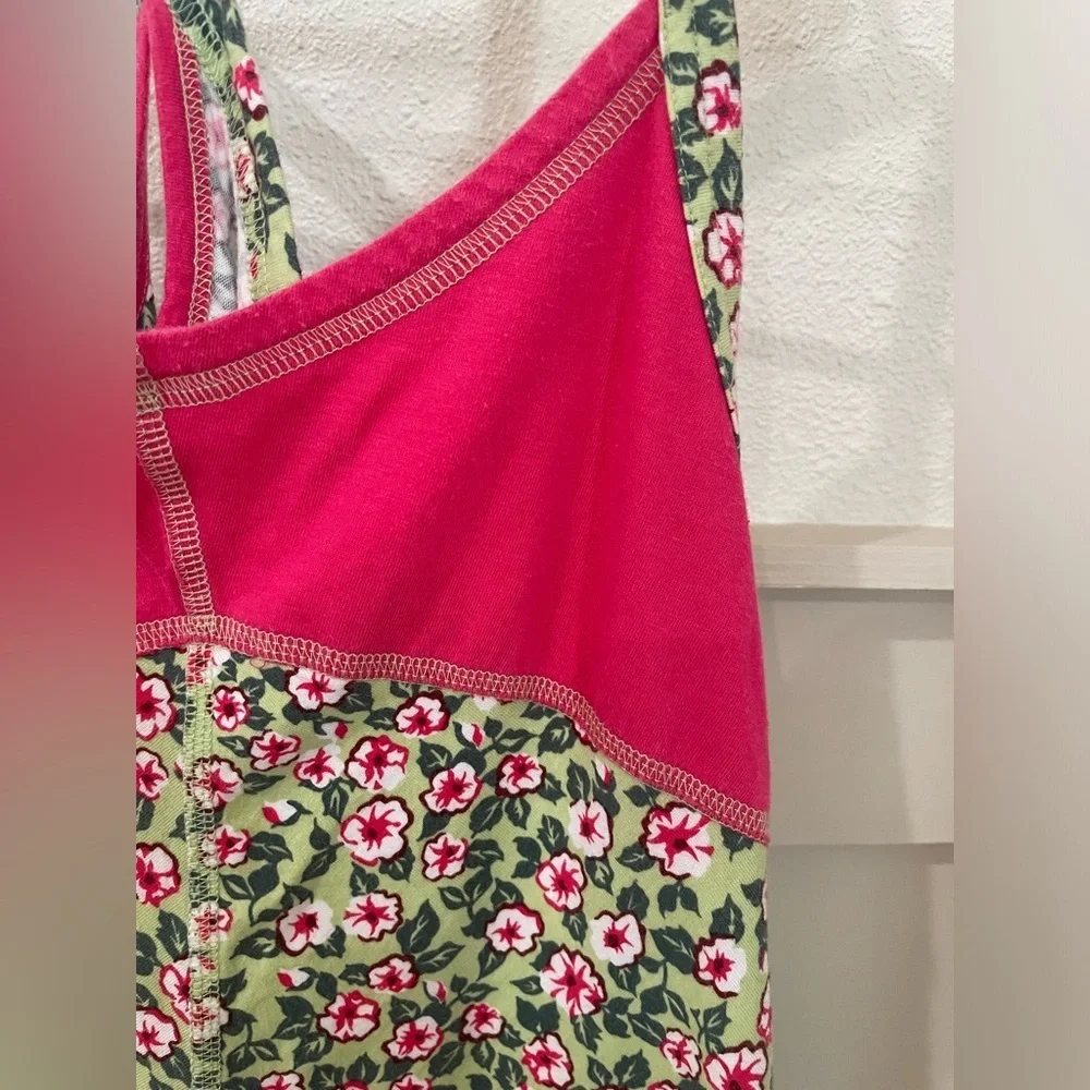 Patagonia Kids Girls Floral Pink and Green Mini Summer Dress Size Large